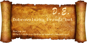 Dobrovolszky Erzsébet névjegykártya